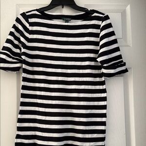 Lauren Ralph Lauren Black and White Striped Tee